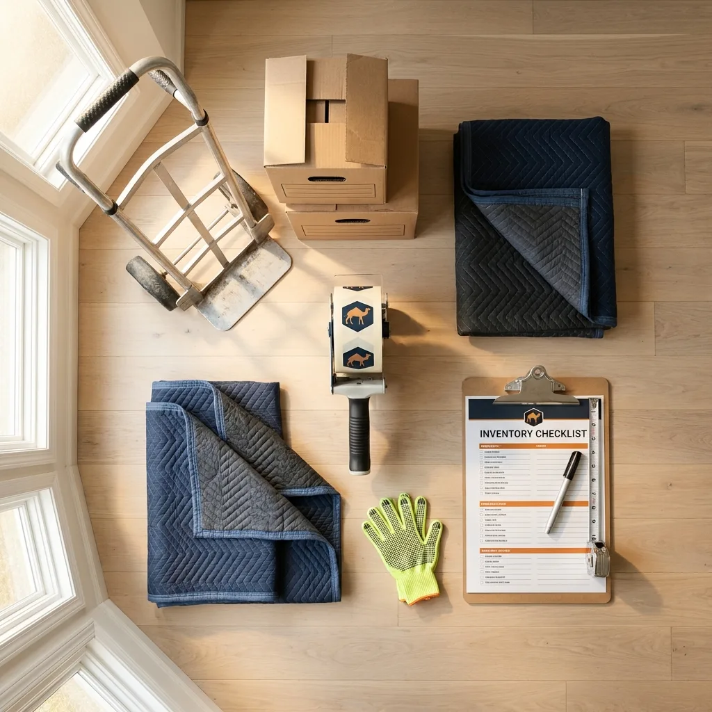 Professional moving supplies and packing materials layout for North Berwick residential relocations
